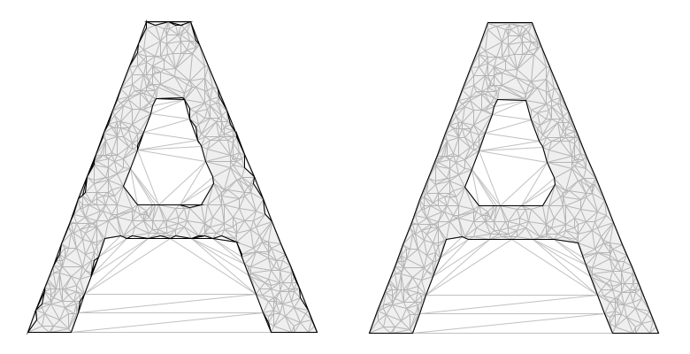 Alpha shapes classic versus modified criterion