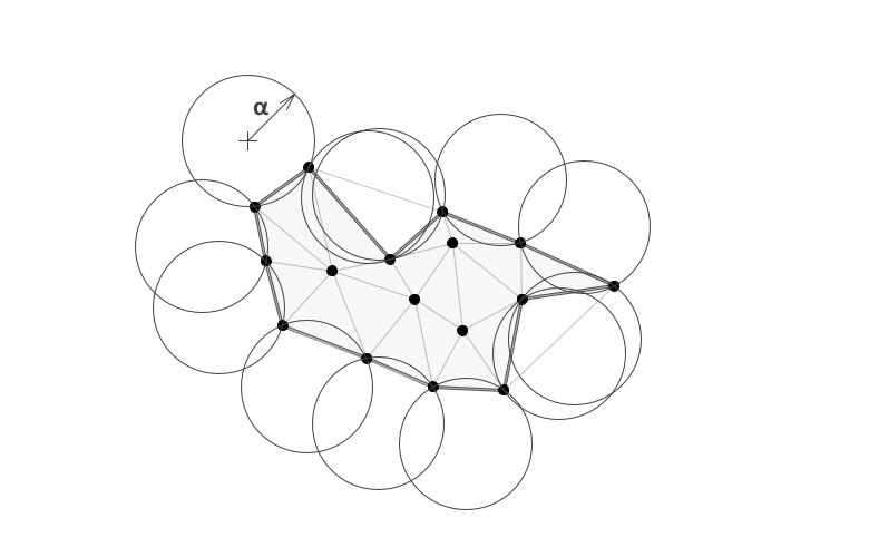 Alpha circle with outer circles