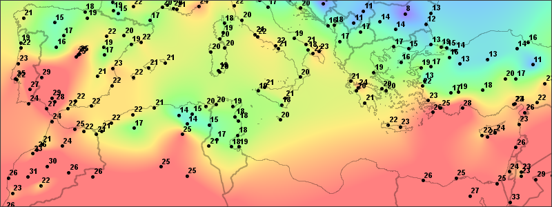 Natural Neighbor Interpolation of Surface Temperature